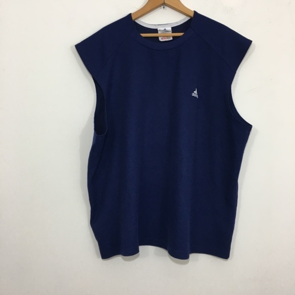 Adidas muscle shirt Crewneck waffle knit blue XL
